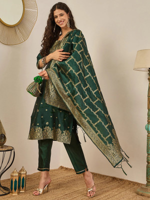 VredeVogel Printed Kurta, Trouser/Pant & Dupatta Set