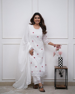 SHOOBHA Embroidered, Embellished Kurta, Trouser/Pant & Dupatta Set