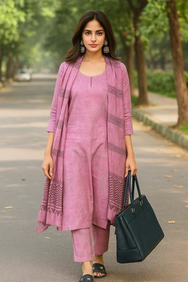 MirrorTrendz Solid Kurta, Trouser/Pant & Dupatta Set
