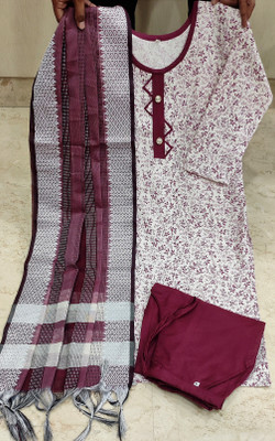 ALISHA CREATIONS Floral Print Kurta, Trouser/Pant & Dupatta Set