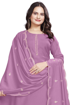 AKD FASHION Embroidered, Solid, Printed Kurta, Trouser/Pant & Dupatta Set
