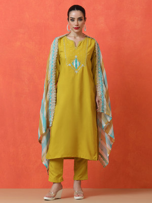 Jaipur Kurti Printed Kurta, Trouser/Pant & Dupatta Set