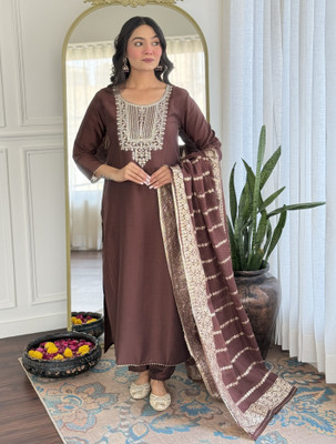 SHREEJA FASHION Embroidered Kurta, Trouser/Pant & Dupatta Set