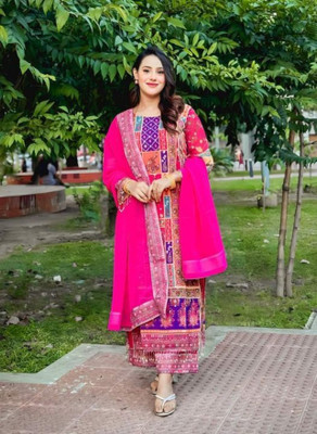 HEENA CREATION Self Design Kurta, Trouser/Pant & Dupatta Set