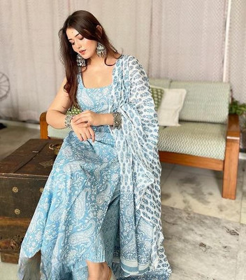Saika Printed Kurta, Palazzo & Dupatta Set