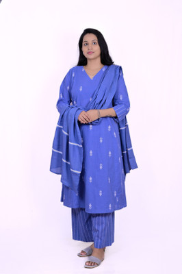 tulenclothing Floral Print Kurta, Palazzo & Dupatta Set