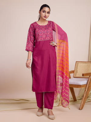 SoshrepCreation Printed Kurta, Trouser/Pant & Dupatta Set
