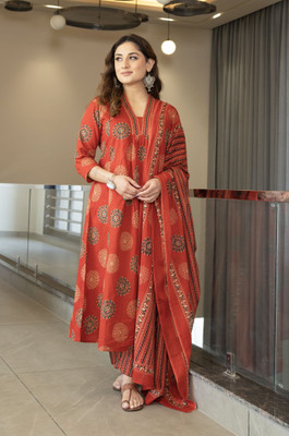 Arayna Printed Kurta, Palazzo & Dupatta Set