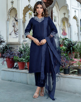 Tasrika Embellished, Embroidered Kurta, Salwar & Dupatta Set