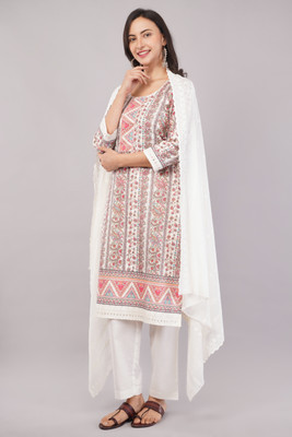 Eelika Floral Print Kurta, Trouser/Pant & Dupatta Set