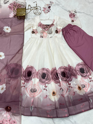 TRANDTIDE Printed Anarkali Kurta, Bottom & Dupatta Set