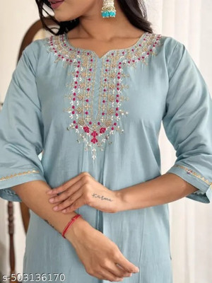 Kanika Solid Kurta, Palazzo & Dupatta Set
