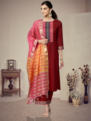 SoshrepCreation Self Design Kurta, Palazzo & Dupatta Set