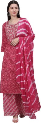 Cos Stuff Printed Kurta, Palazzo & Dupatta Set