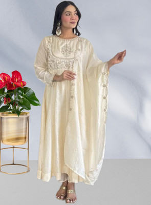 KHANJAN FASHION Embroidered Kurta, Trouser/Pant & Dupatta Set