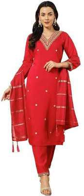 JENSI FASHION Embroidered Kurta, Trouser/Pant & Dupatta Set