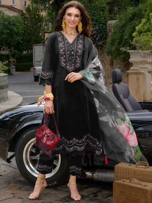 SHARARA CREATION Embroidered Kurta, Trouser/Pant & Dupatta Set