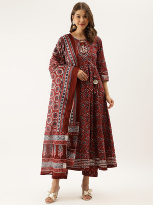 DIVENA Floral Print Kurta, Trouser/Pant & Dupatta Set