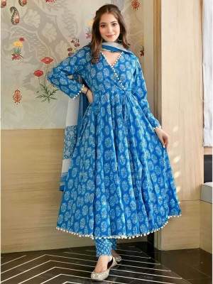 GUNDI Printed Kurta, Palazzo & Dupatta Set