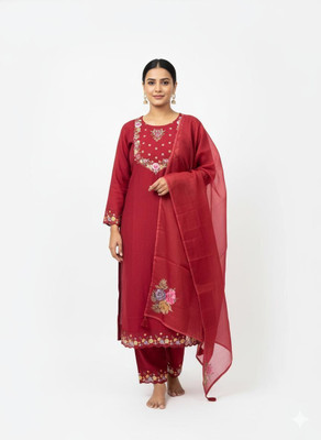 pehanwa fashions Embroidered Kurta, Trouser/Pant & Dupatta Set