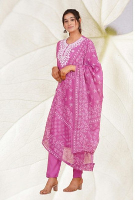 Jaipur fashion factory Embroidered Kurta, Trouser/Pant & Dupatta Set