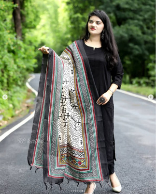 Bharat Origin Solid Kurta, Trouser/Pant & Dupatta Set