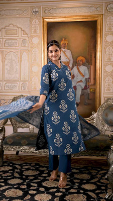 ANANTE Printed Kurta, Palazzo & Dupatta Set