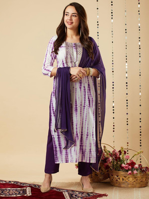 SkyTara Printed Kurta, Salwar & Dupatta Set