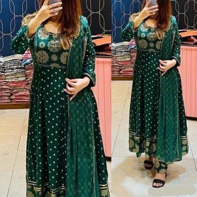 Roxworld Embroidered Kurta, Trouser/Pant & Dupatta Set