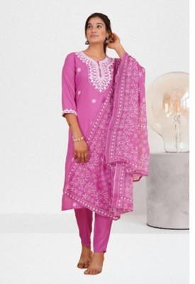 Jaipur fashion factory Embroidered Kurta, Trouser/Pant & Dupatta Set