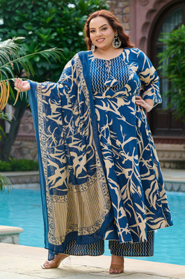 PrettyPlus by Desinoor.com Printed Kurta, Trouser/Pant & Dupatta Set
