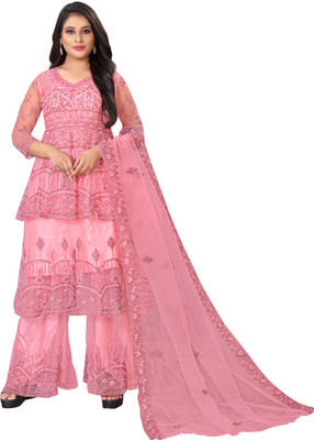 SHREENATHJI WORID Embroidered Kurta, Palazzo & Dupatta Set