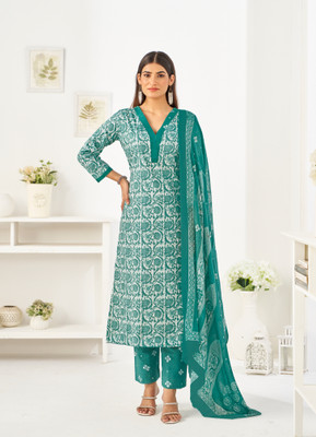 Larqi Floral Print Kurta, Trouser/Pant & Dupatta Set