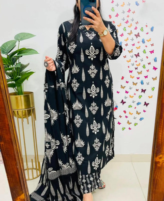 QUNEY Women Kurti Pant Dupatta Set