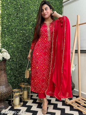 Woven Whimsy Printed Kurta, Trouser/Pant & Dupatta Set