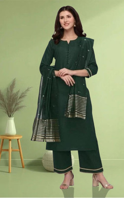 Thezaara Striped Kurta, Palazzo & Dupatta Set