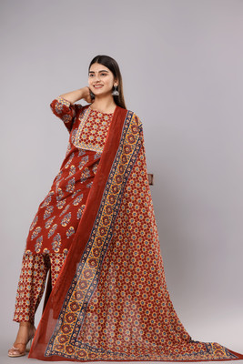 hustle bustle Floral Print Kurta, Trouser/Pant & Dupatta Set