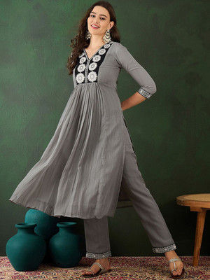 Kvsfab Embroidered Kurta, Trouser/Pant & Dupatta Set