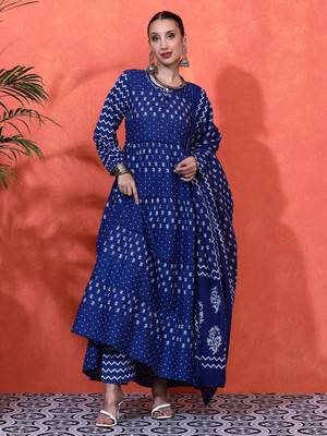 Sangria Embroidered Kurta, Palazzo & Dupatta Set