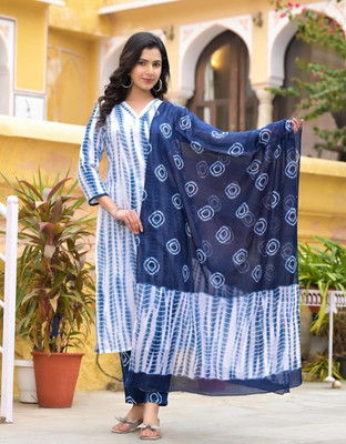 Ananta Creation Ombre Kurta, Trouser/Pant & Dupatta Set