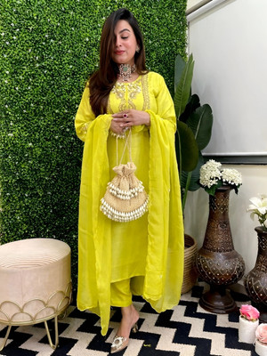 SDK Fashion Embroidered Kurta, Trouser/Pant & Dupatta Set