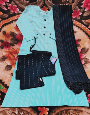 UMI CREATION Striped Kurta, Trouser/Pant & Dupatta Set