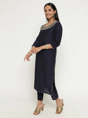 Angkor Embroidered Kurta, Trouser/Pant & Dupatta Set
