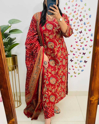 NAVTAARI Embroidered Kurta, Trouser/Pant & Dupatta Set