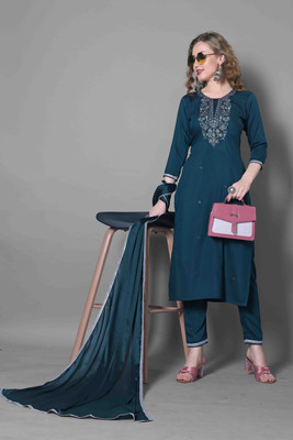 Siyu Embroidered Kurta, Trouser/Pant & Dupatta Set