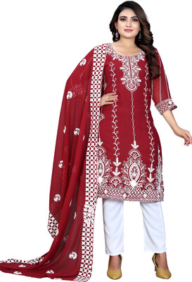 MADHAV WEAVES Embroidered Kurta, Salwar & Dupatta Set
