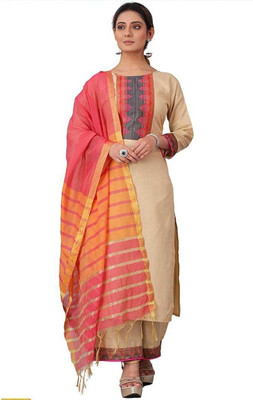 Wamika Solid Kurta, Palazzo & Dupatta Set