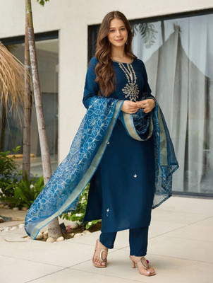 RANGTARA Embroidered Kurta, Trouser/Pant & Dupatta Set