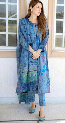 ANSH Floral Print Kurta, Trouser/Pant & Dupatta Set
