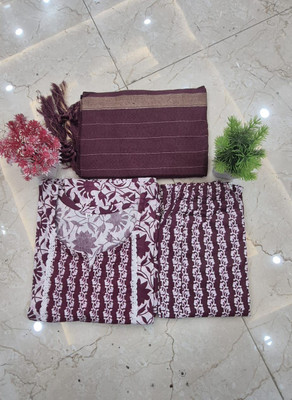 Sadiya Attire Floral Print Kurta, Trouser/Pant & Dupatta Set